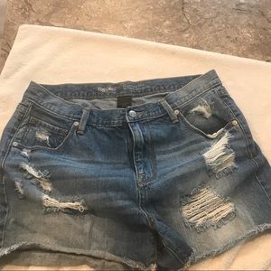 Massimo Boyfriend Destroyed Denim Shorts